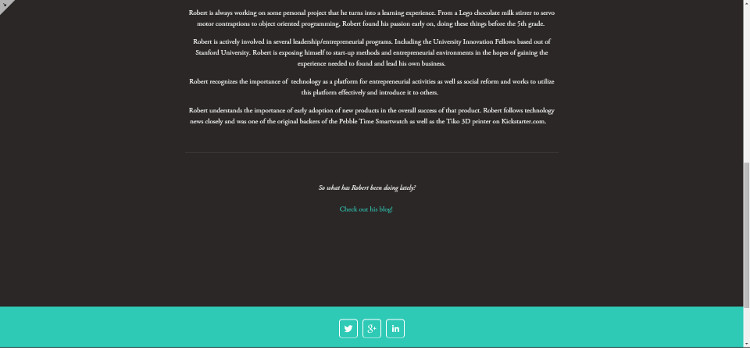 Footer on About page squarespace